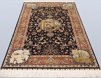 Oriental silk carpet, 122 x 78 cm.