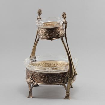 JARDINIERE, nysilver, jugend, 1900-talets första del.