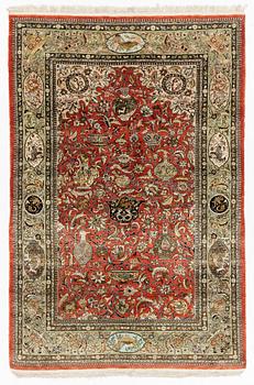 Matta, silke Ghom, ca 205 x 135 cm.