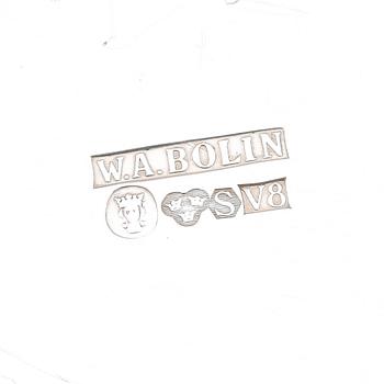 SOCKERSKRIN, silver, W.A Bolin, Stockholm 1947. Total vikt ca 297 g.