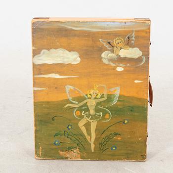 A portable picknick table and stools mid 1900s.