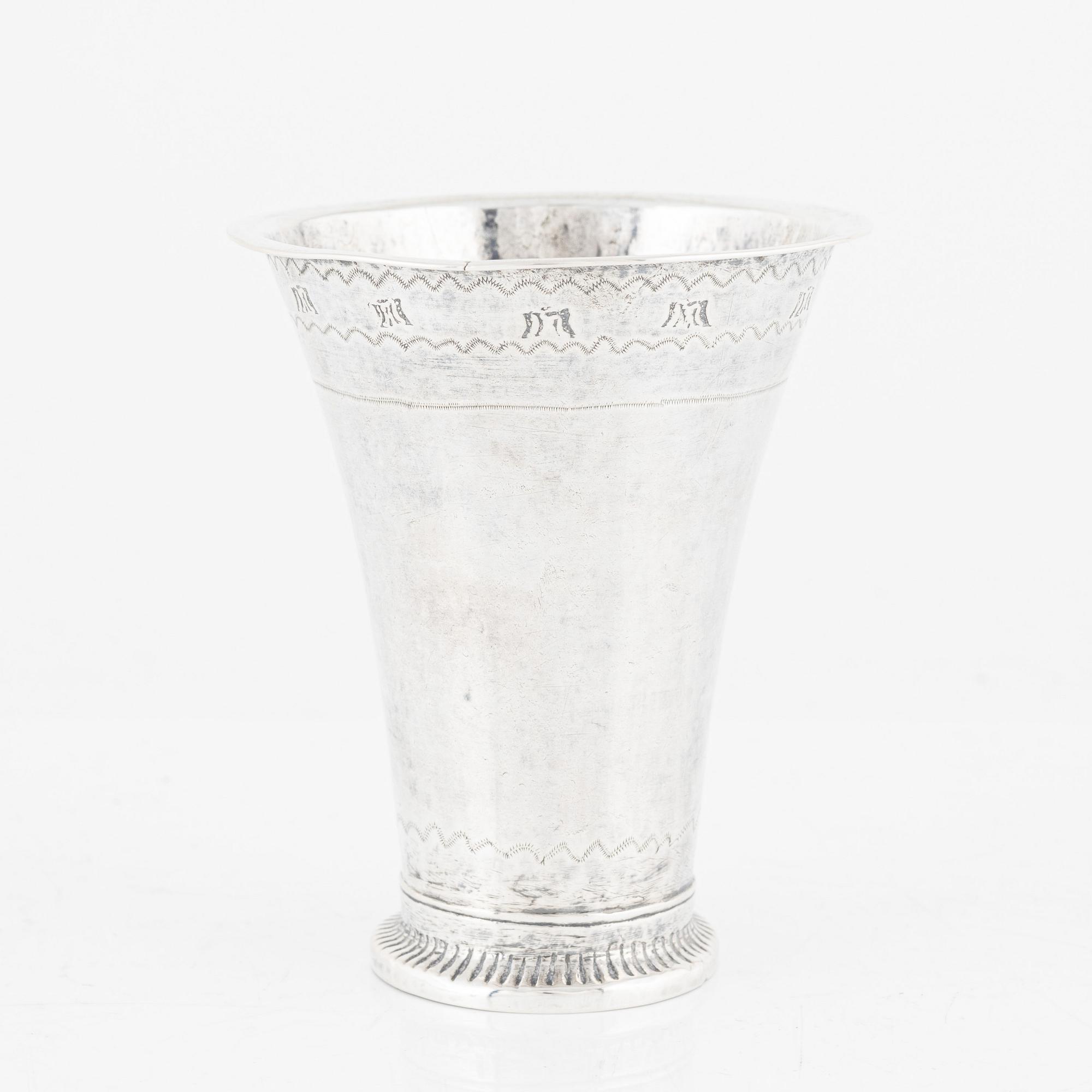 A Swedish Silver Beaker, mark of Per Schotte, Vadstena 1769.
