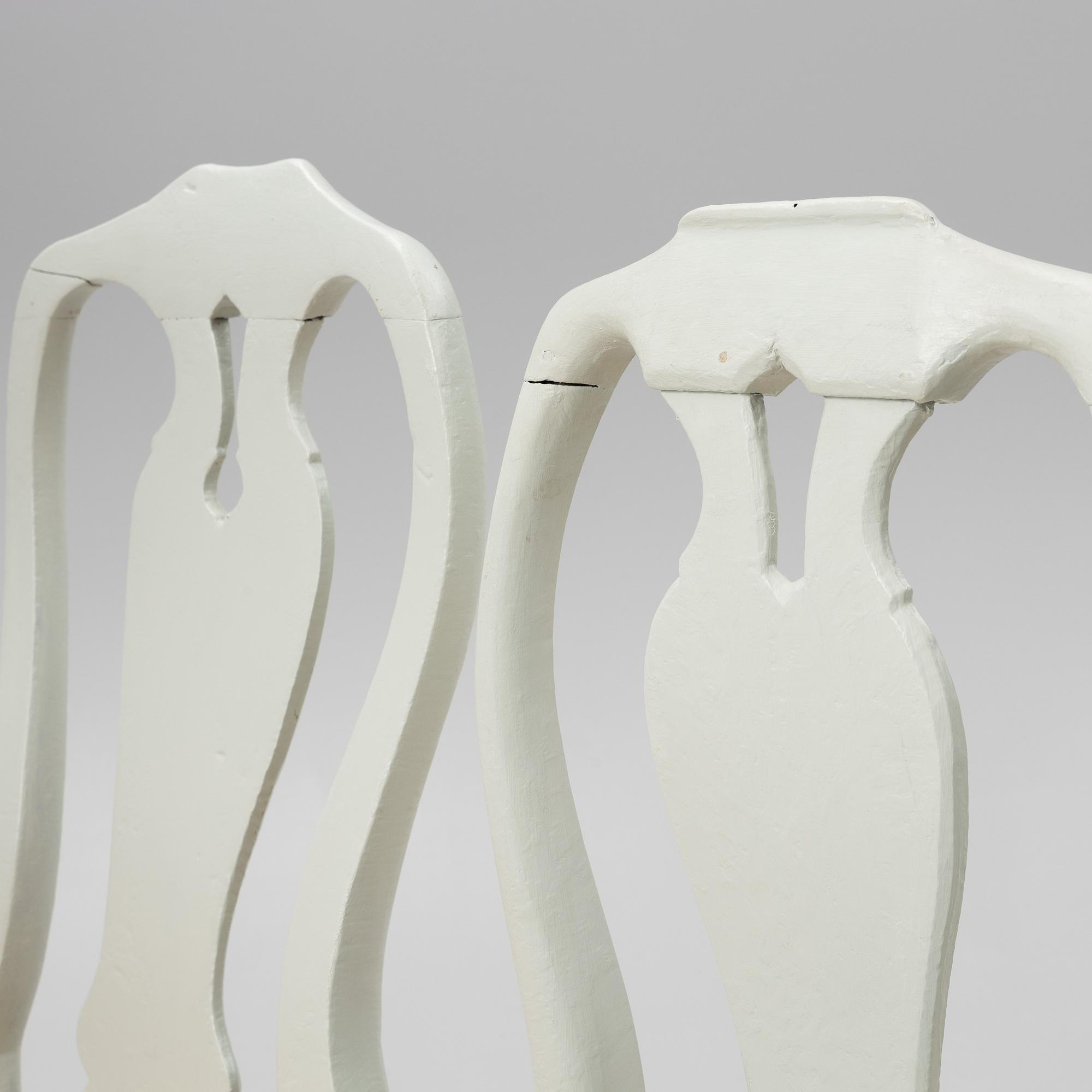 Stolar, 3 st, rokoko, 1700-talets andra hälft.