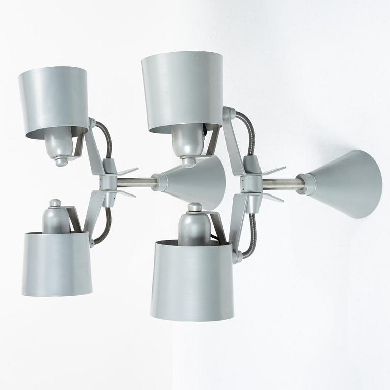 Hannes Wettstein, wall lights, a pair, Palucco, Italy, 1990s.