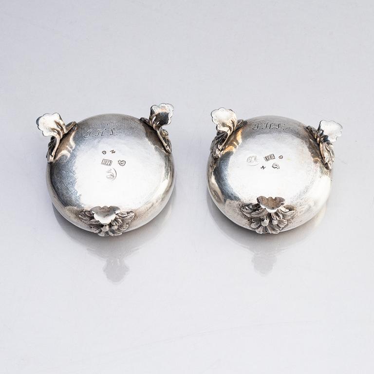 Bengt Hafrin, saltkar, ett par, silver, Göteborg 1779. Gustavianska.
