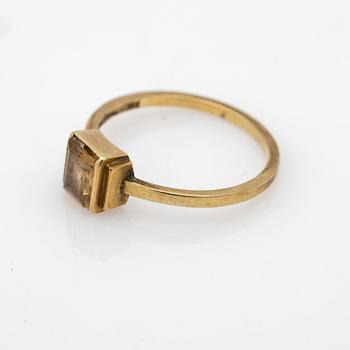 Wiwen Nilsson, ring, 18k, med bergkristall. Lund 1944.