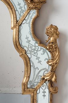 A Swedish Baroque mirror by Burchardt Precht (active in Stockholm 1674-1738).