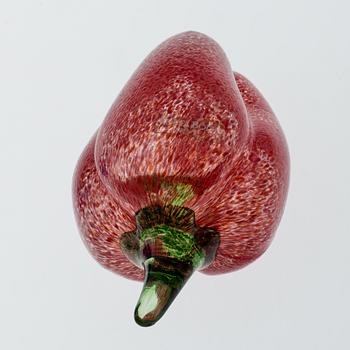 GUNNEL SAHLIN, 7 stycken frukter, skulpturer, glas, Kosta Boda, sent 1900-tal.
