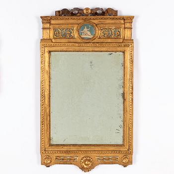 A late Gustavian mirror, circa 1800.