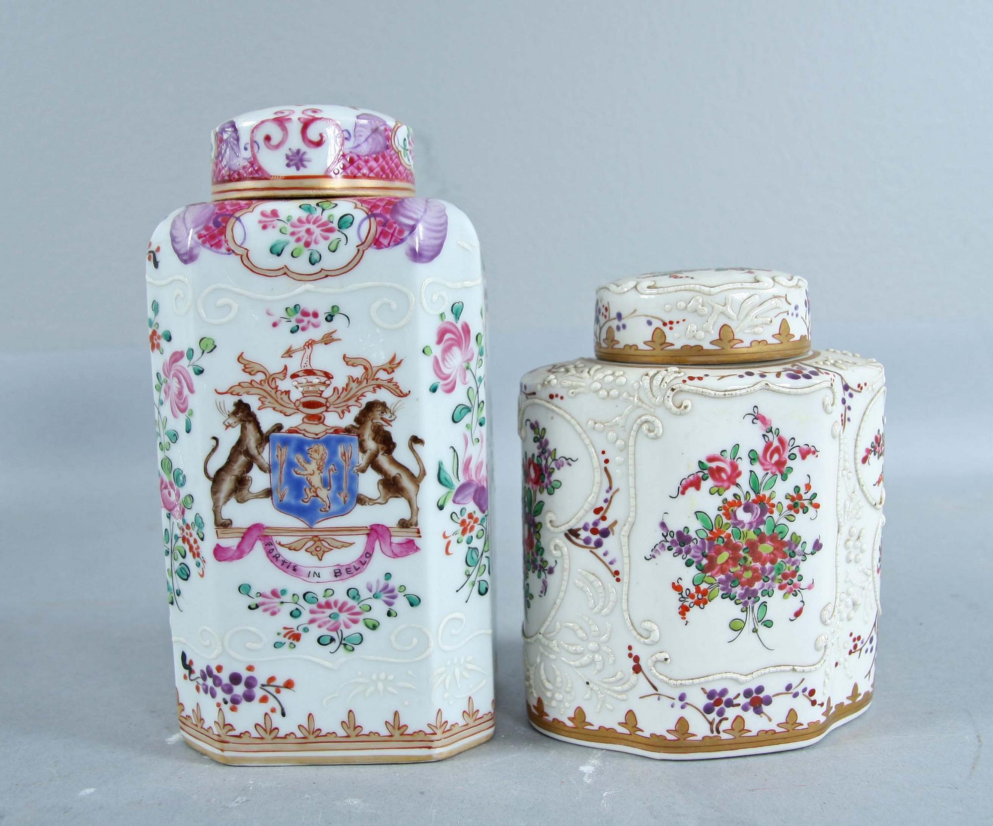 TEDOSOR, 2 st, porslin, bl a Samson, Frankrike, 1900-tal.