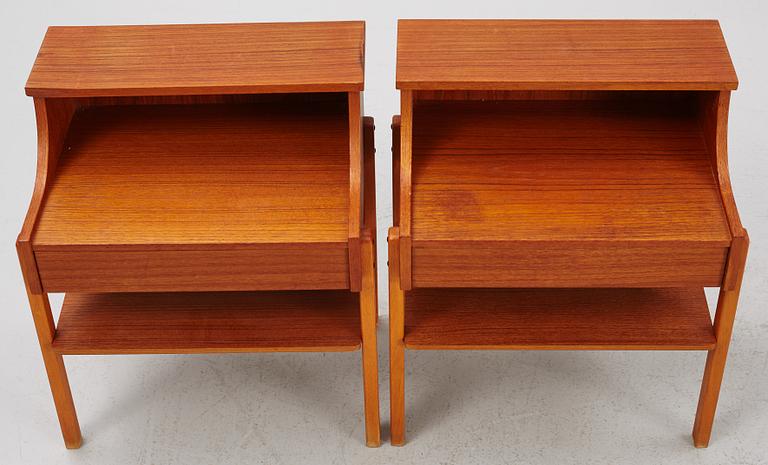 A pair of bedside tabled, Carlström & Co, Bjärnum, 1950's/60's.