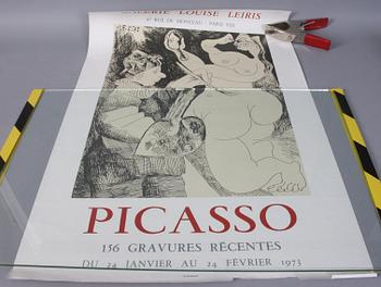 AFFISCHER, 2 st för Pablo Picasso resp Max Ernst, 1970-tal.