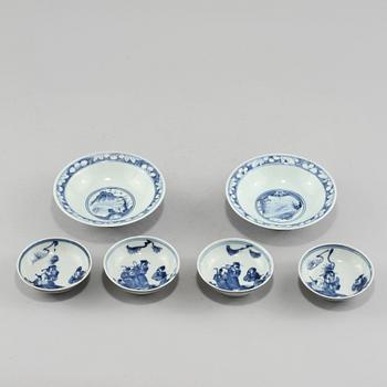 PARTI PORSLIN, 6 delar, Kina, 1900-tal.