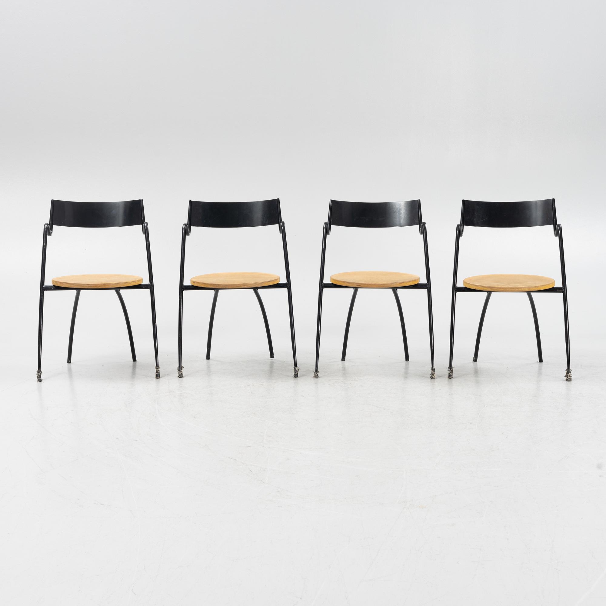 A set of four café chairs, probaly French.