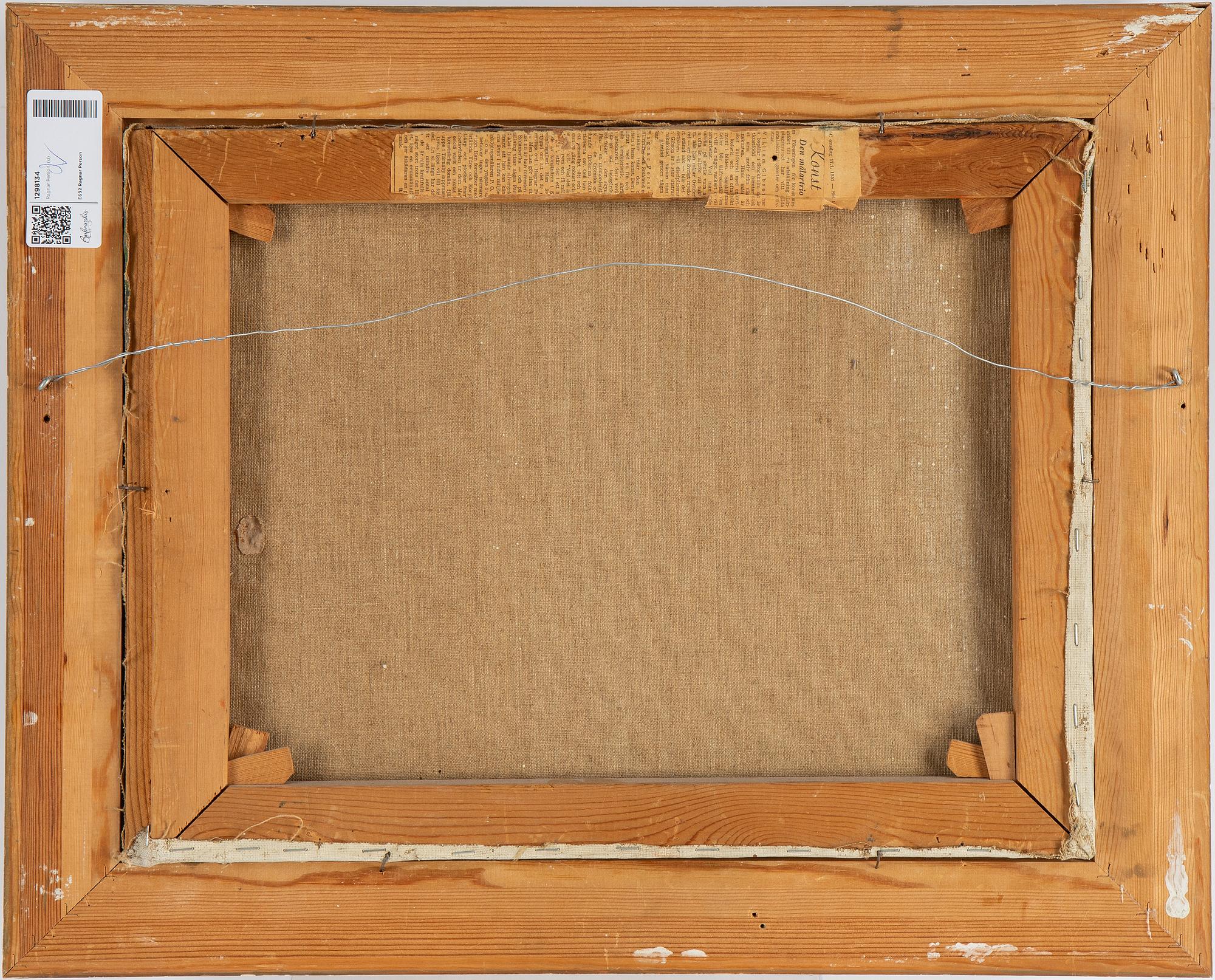 Ragnar Person, oil on canvas, signed RP.