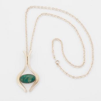 Niels Erik From, pendant with cabochon-cut turquoise.