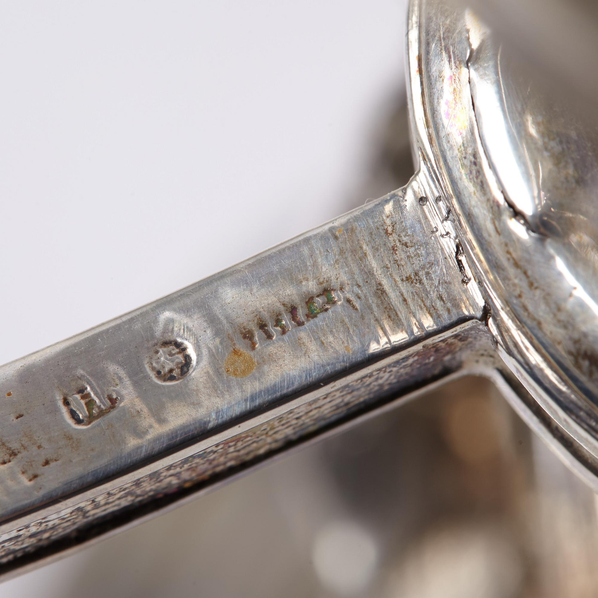 A pair of Fabergé, silver candelabra, workmaster Julius Rappoport, S.t Petersburg before 1899.