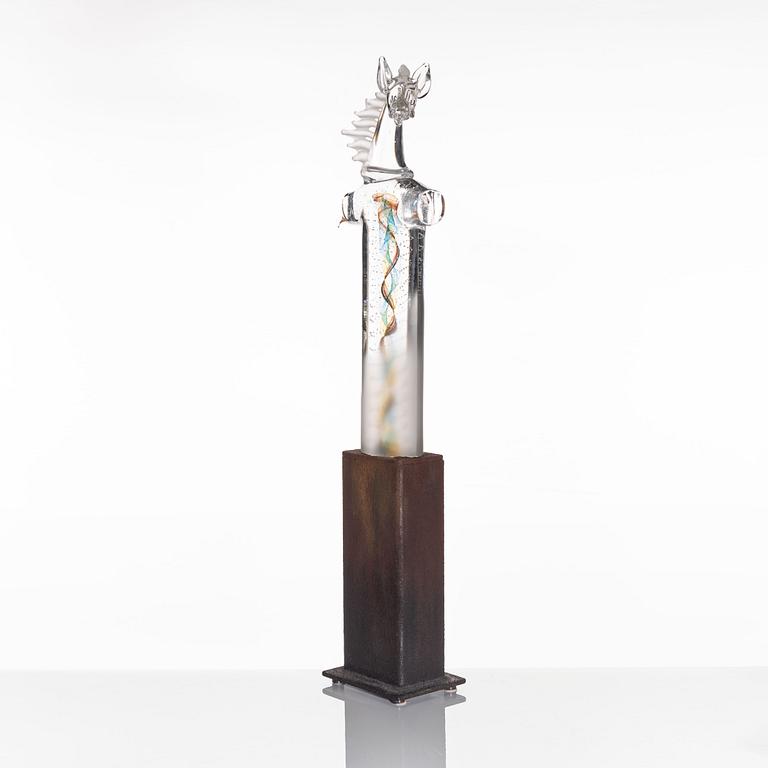 Kjell Engman, a glass sculpture of a horse, Kosta Boda Unique.