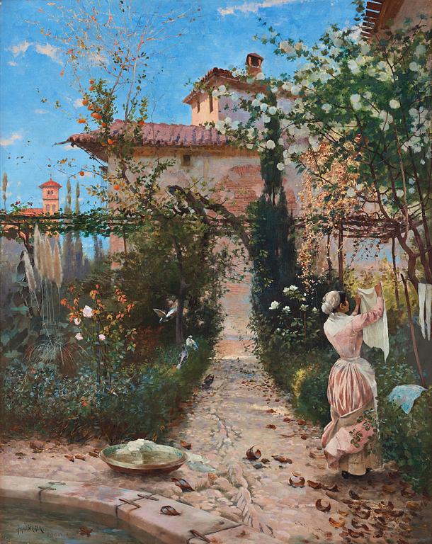 Hugo Birger, "Trädgård i Alhambra" (Garden scene, Alhambra).