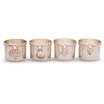 249. Bertel Gardberg, A set of four sterling silver beakers, mark of Gardberg, Tammisaari 1975.