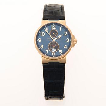 ARMBANDSUR, herr, Ulysse Nardin Marin Cronometer, 18K guld, läderrem, 2000-luku.