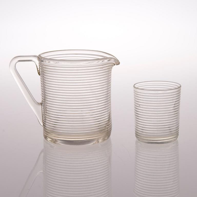 AINO AALTO, KANNA och DRICKSGLAS, 5 st, 4059, Karhula 1937-1938.