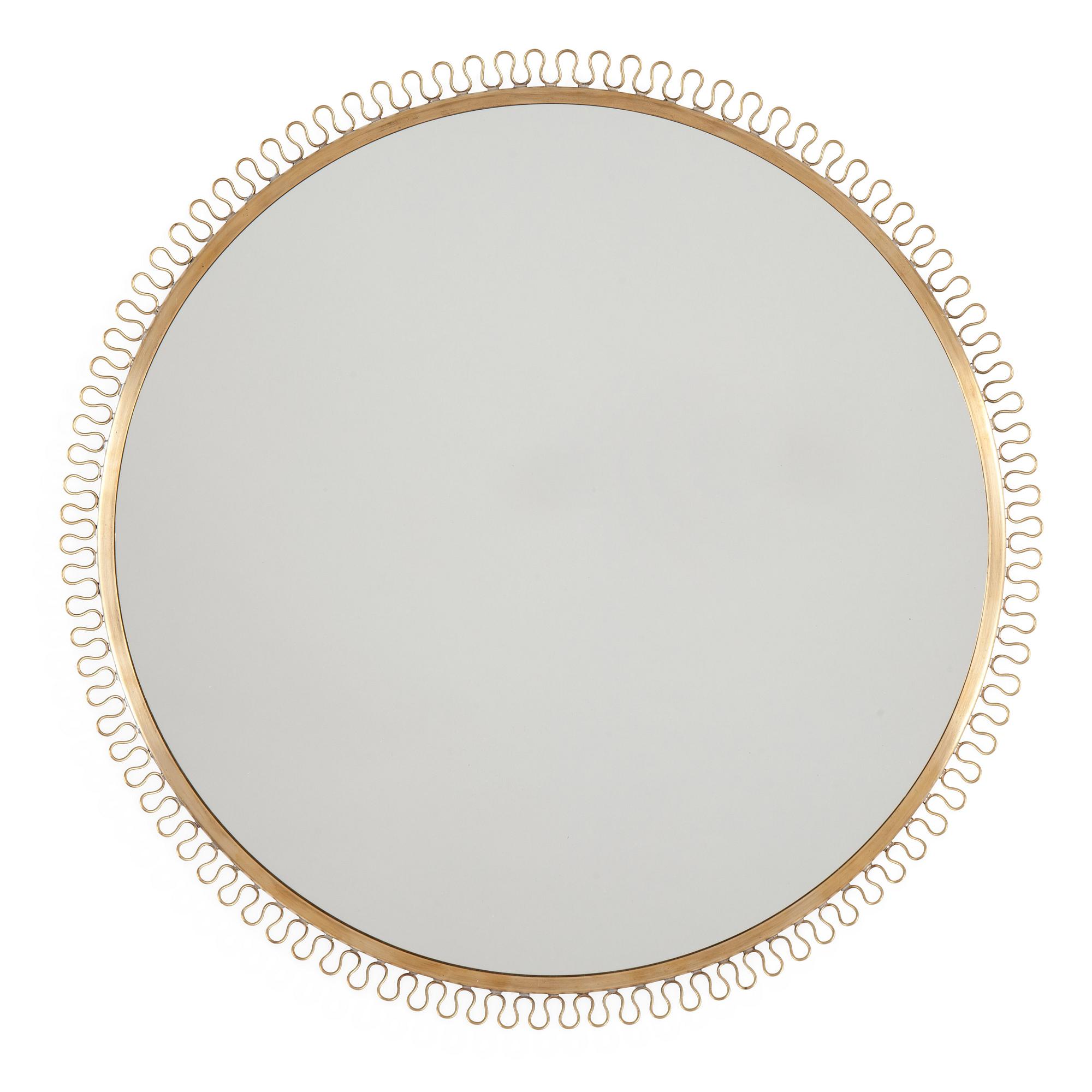 A Swedish Modern brass framed mirror, probably by Nordiska Kompaniet, Sweden 1940-50's.