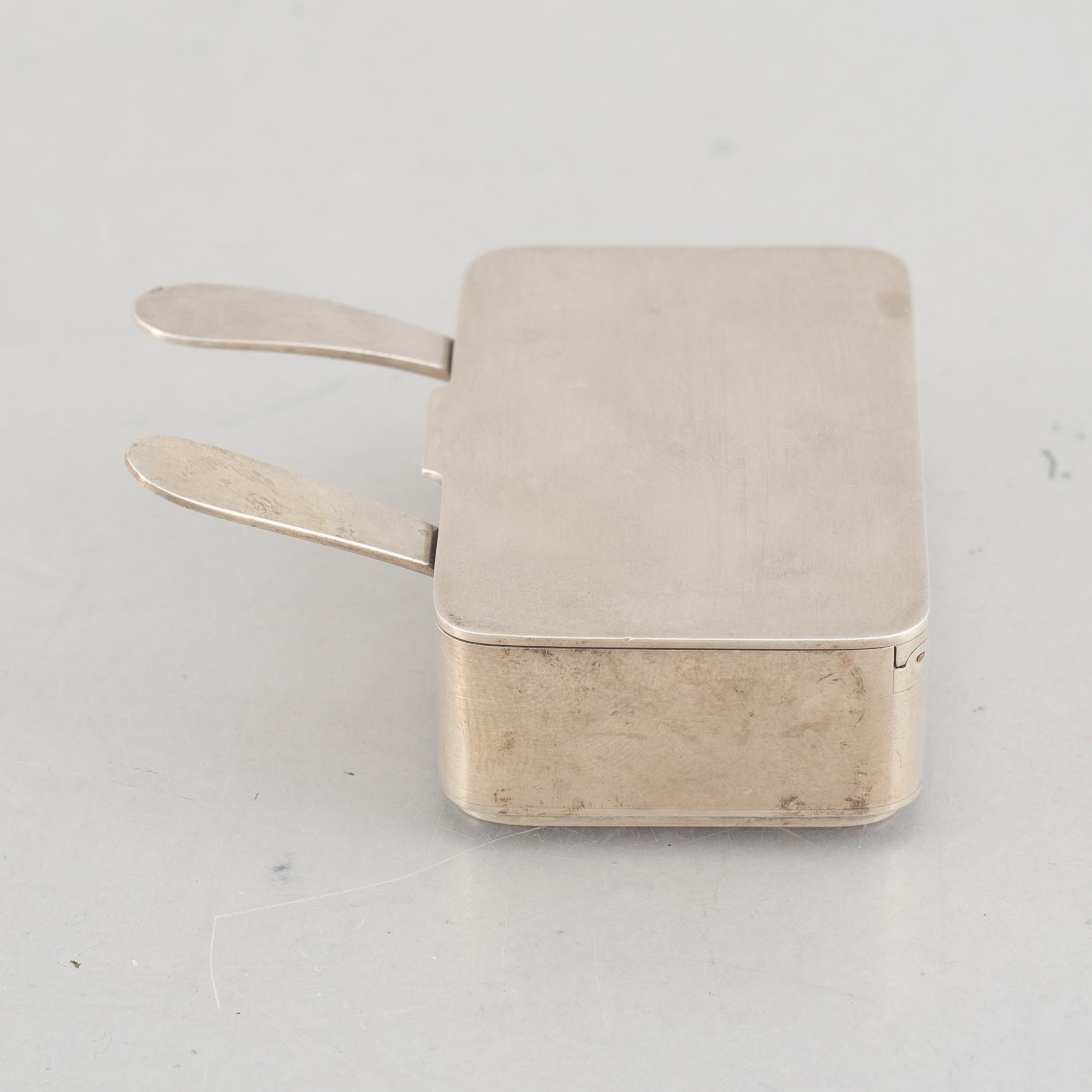 Atelier Borgila, salt- och pepparkar med skedar, sterlingsilver, Stockholm 1968.