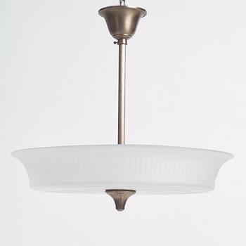 Edward Hald, & Erik Tidstrand, a ceiling lamp, Orrefors & Nordiska Kompaniet, 1920s-30s.