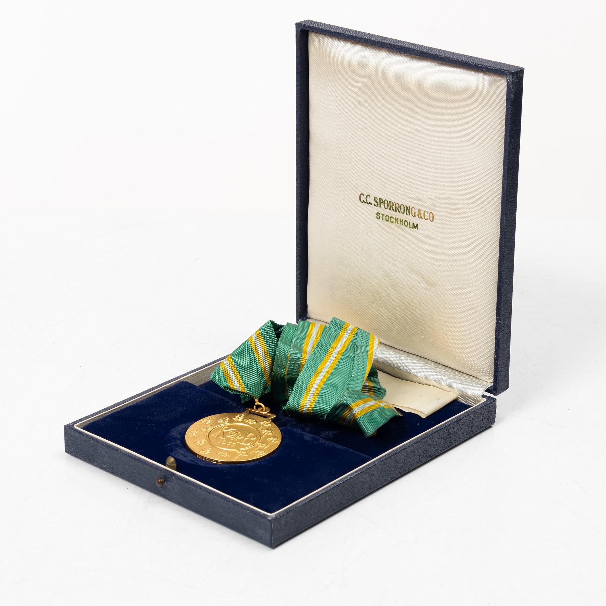 An 18K gold medal, Sporrong, Stockholm 1958.
