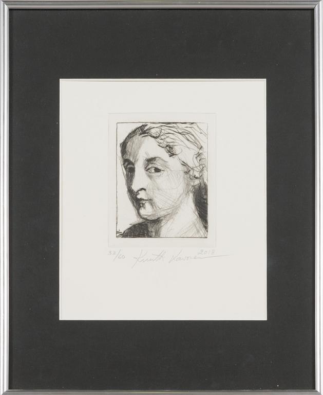 Kuutti Lavonen, etsaus, signeerattu ja päivätty 2013, numeritu 33/60.