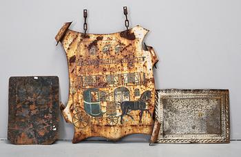 BUTIKSSKYLTAR / REKLAMSKYLTAR, 3 st, 1900-tal.