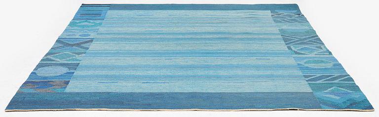 Sofia Widén, a carpet, flat weave, c 307 x 250 cm, Alice Lund textiles, signed AL.