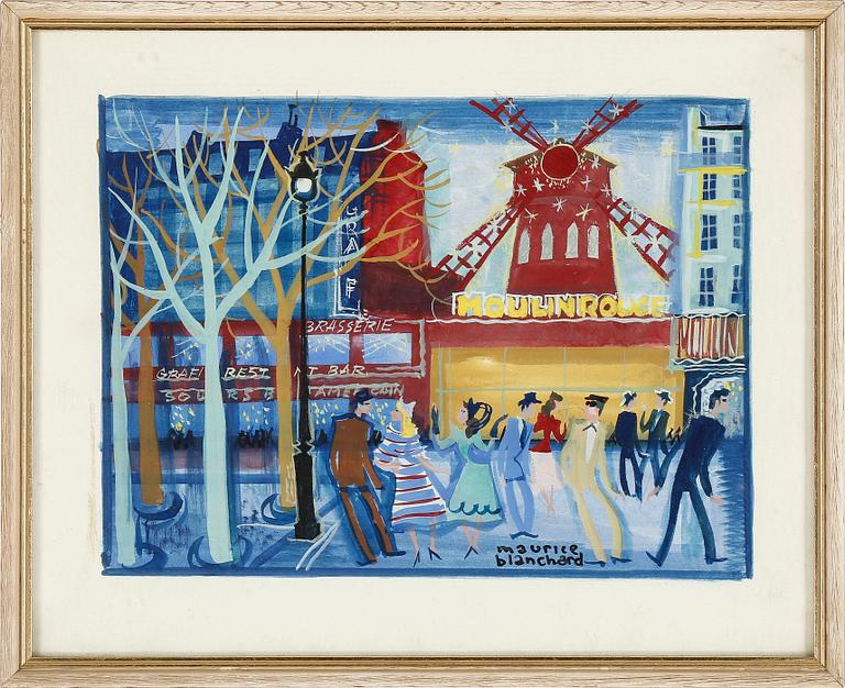 MAURICE BLANCHARD, gouache, signerad.