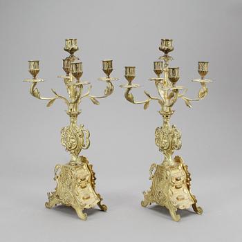 KANDELABRAR, ett par, nyrenässans, sent 1800-tal.