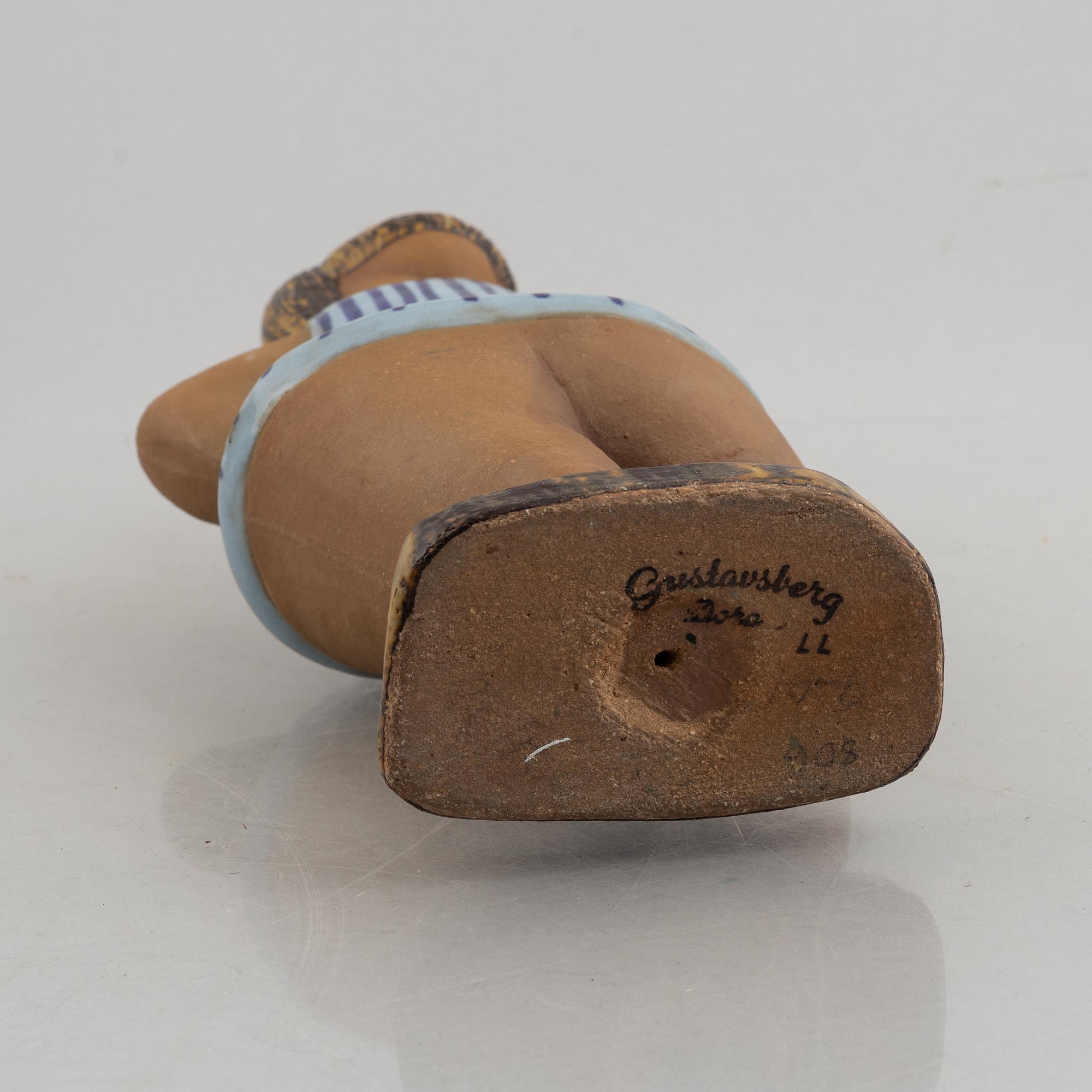 Lisa Larson, a stoneware figurine, 'Dora' from the series 'ABC-flickorna', Gustavsberg.