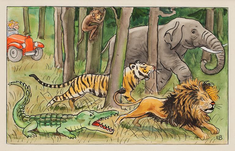Elsa Beskow, I djungeln.