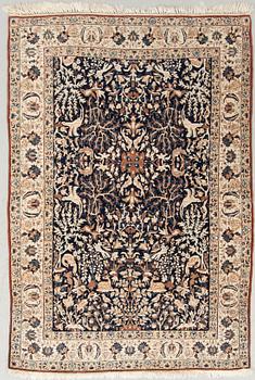 MATTA, old, Nain, figural, part silk, ca 165 x 112 cm.