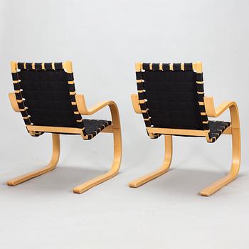 Alvar Aalto, fåtöljer, ett par, modell 406, Artek, 1970-tal.