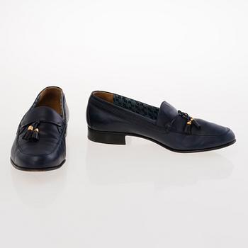 GUCCI, Dark navy Leather Loafers in size 43.