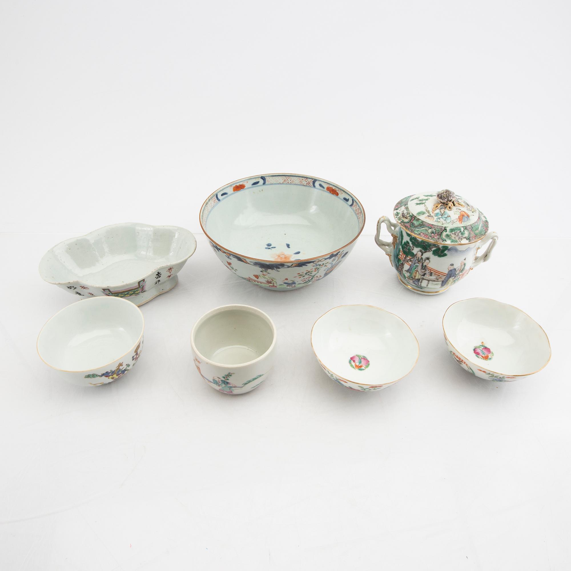 Skålar mm 7 dlr Kina 18/1900-tal porslin.