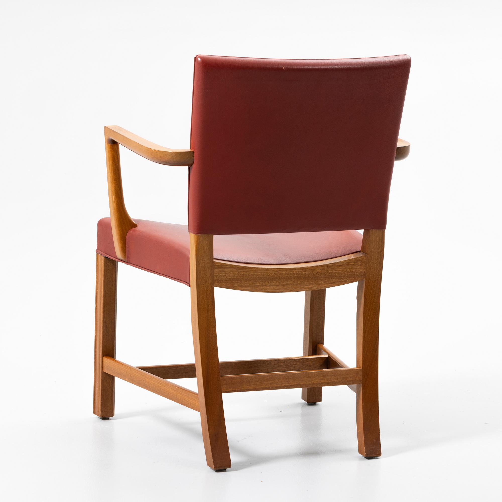 Kaare Klint, Armchair, “The Red Chair”, model 3758A, probably Rud Rasmussen’s Snedkerier, Denmark.
