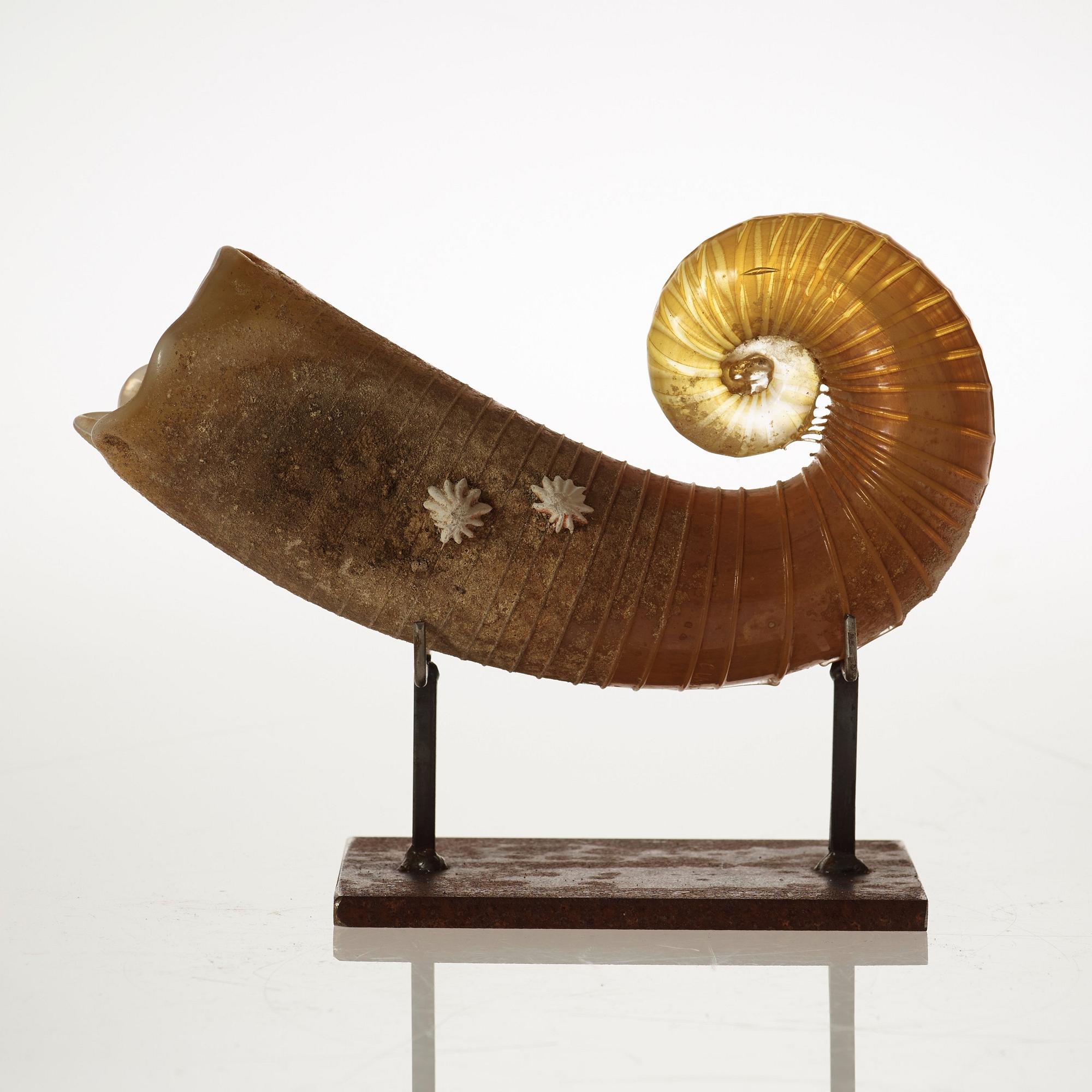 A set of three Claes Uvesten sand cast glass sculptures, Stockholm 1996.