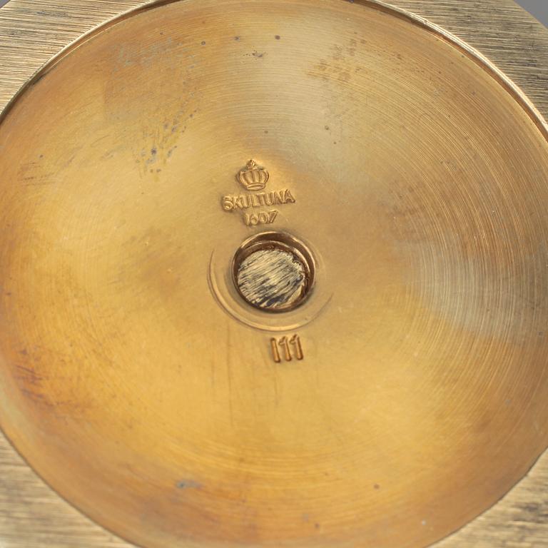 LJUSSTAKAR, 3 st, mässing. Pierre Forsell, Skultuna.