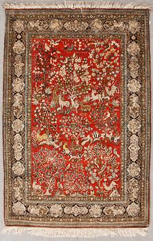 MATTA, old, Ghom, silke, figural, ca 150 X 109 cm.