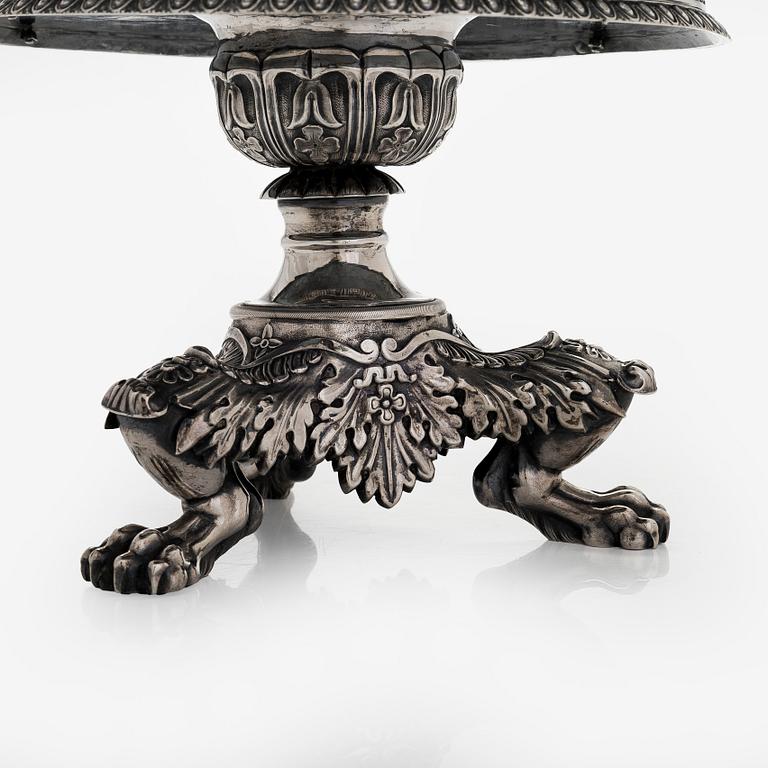 Gustaf Folcker, kakfat, silver, Stockholm 1839.