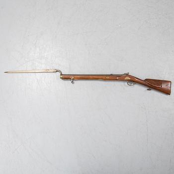 A Danish jaeger rifle 1853 pattern with bayonet.