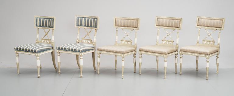 STOLAR, 2+3, sengustavianska resp sengustaviansk stil, tidigt 1800-tal resp omkring 1900.