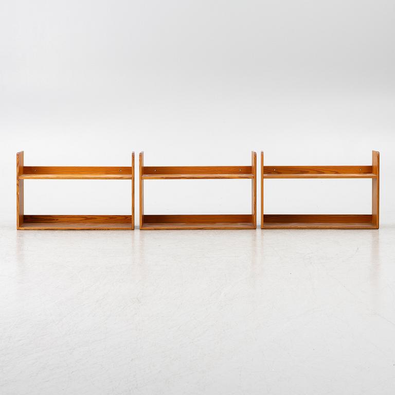 Børge Mogensen, Wall-mounted shelves, 3 pieces, probably Karl Andersson & Söner, second half of the 20th century.