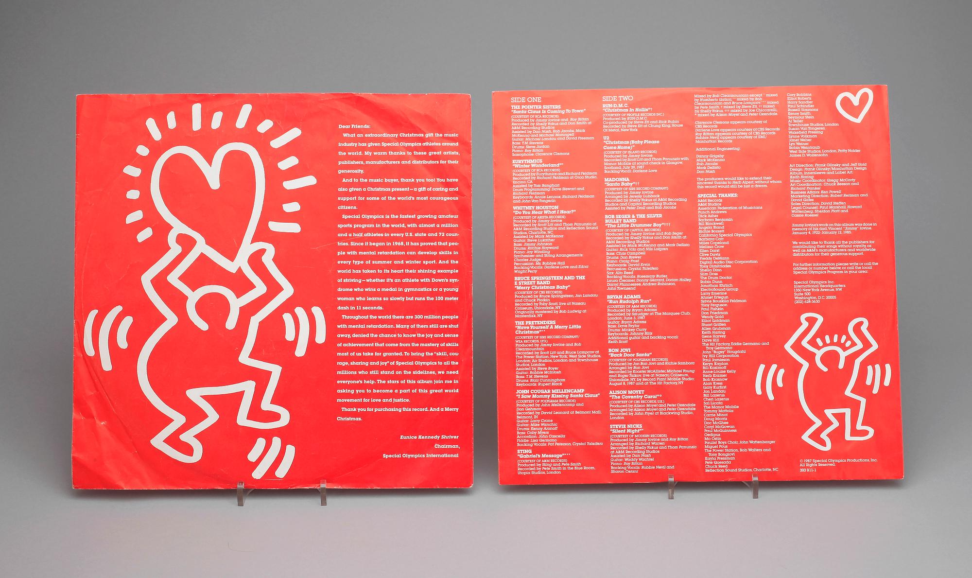 KEITH HARING, omslag till vinylskiva, signerat och daterat -88.
